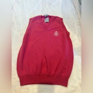 Lyle & Scott women’s Pink V-Neck Golf Sweater | 100% Lambs wool Sweater Vest |